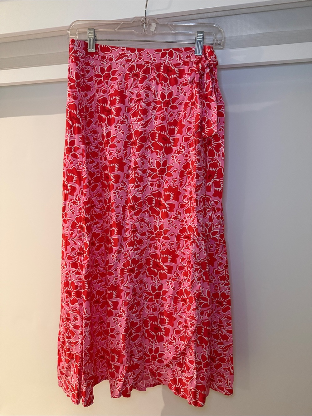 J. Crew Pink and Red Floral Skirt